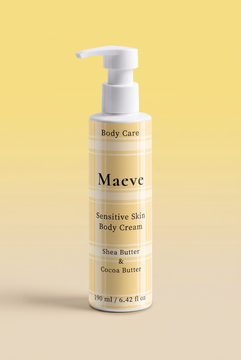 Sensitive Skin Body Cream met Maeve-achtergrond