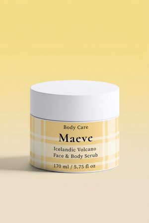 Volcano Scrub met Maeve-achtergrond