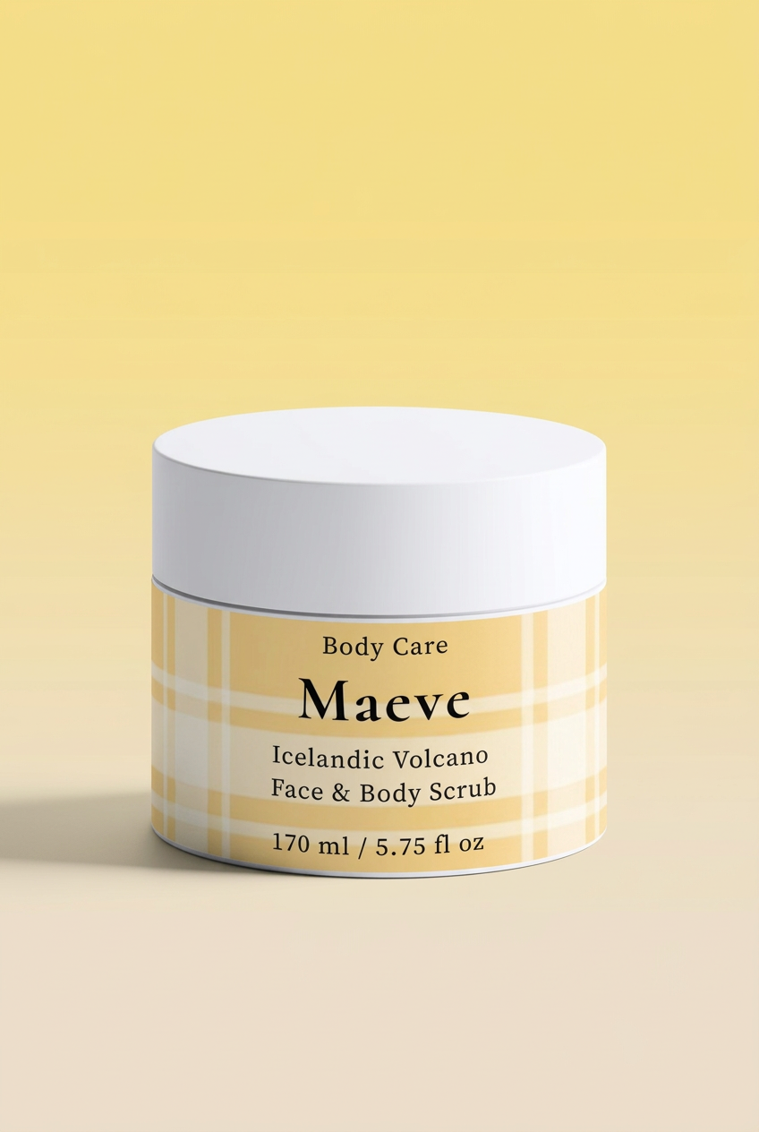 Volcano Scrub met Maeve-achtergrond